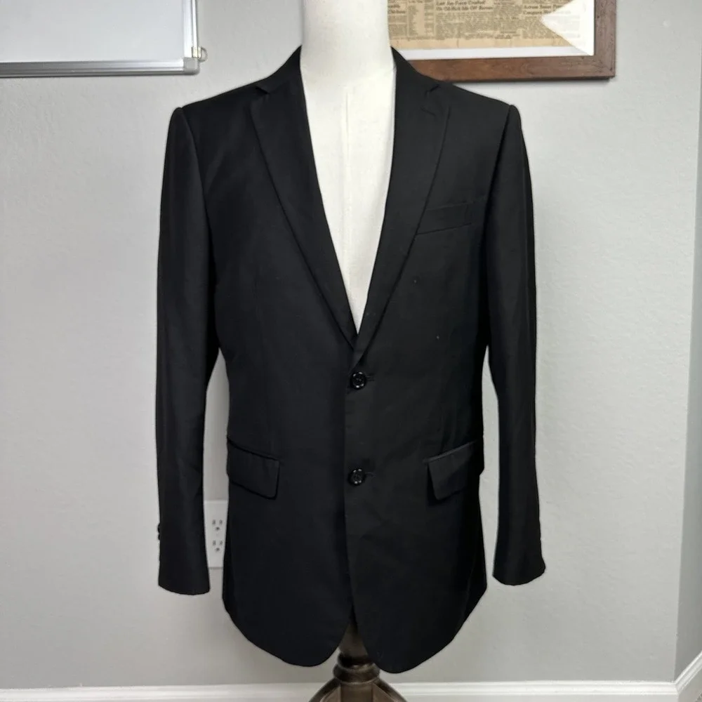 Giorgio Fiorelli Blazer Men 40R Black‎ Superlux Super Fine 150 Dual Vent Jacket
